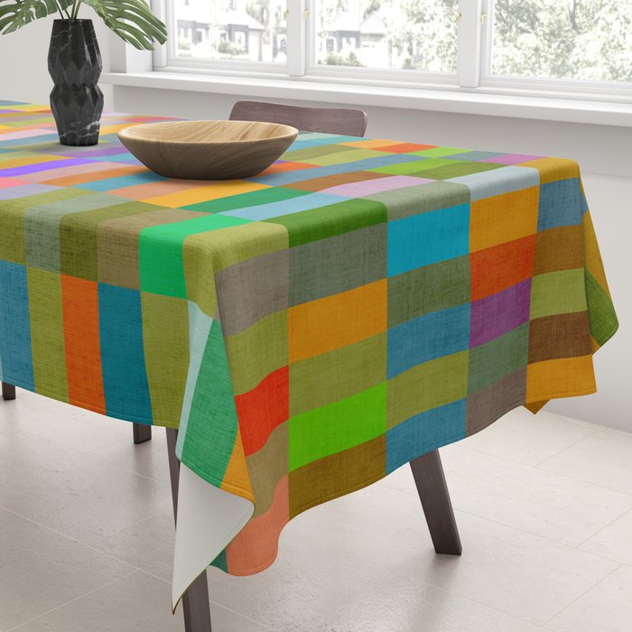 Colorful Mosaic Geometric Klee Tones 02 Tablecloth Gallery Image 3