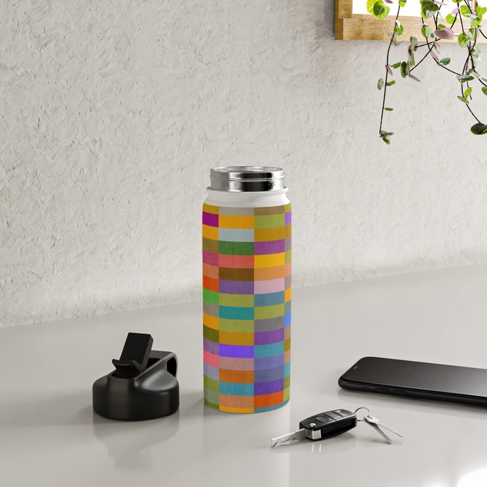 Colorful Mosaic Geometric Klee Tones 02 Water Bottle Gallery Image 4