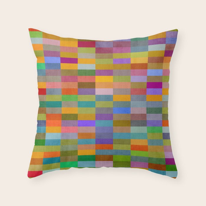 Colorful Mosaic Geometric Klee Tones 02 Throw Pillow Gallery Image 6