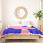 Blue Pink Fun Colorful Mid Century Modern Abstract Painting Shapes Pattern Duvet Cover Gallery Image 3