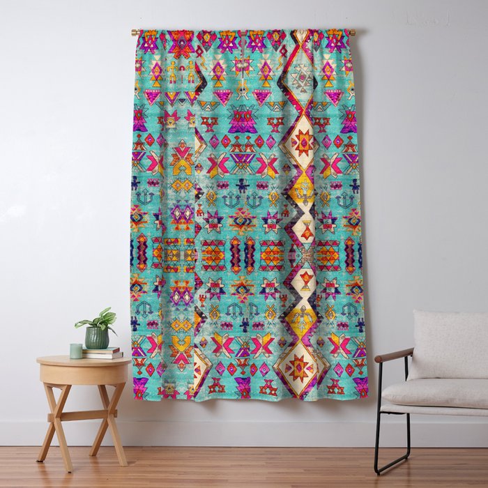 N178 - Antique Oriental Traditional Berber Bohemian Moroccan Style  Window Curtain Gallery Image 5