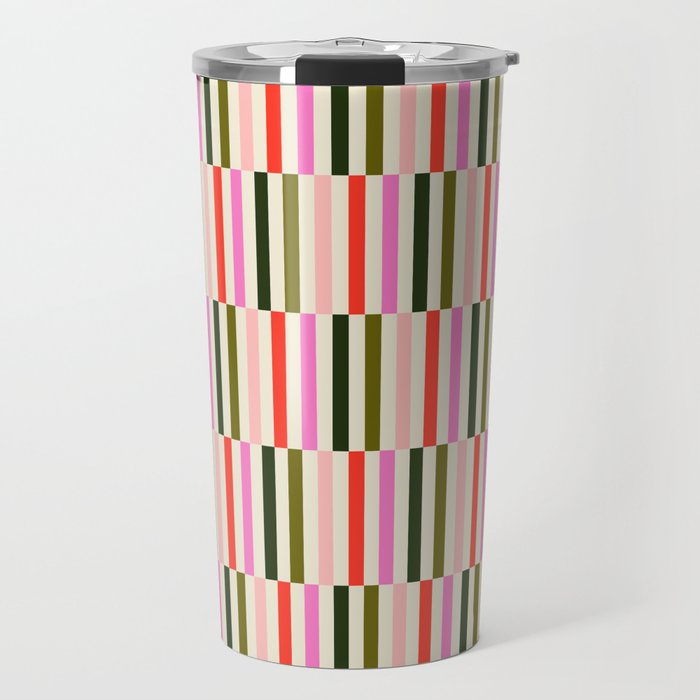 Holly Jolly Stripes Travel Mug Gallery Image 1