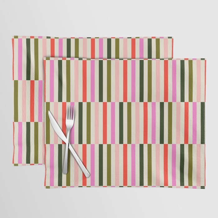 Holly Jolly Stripes Placemat Gallery Image 1