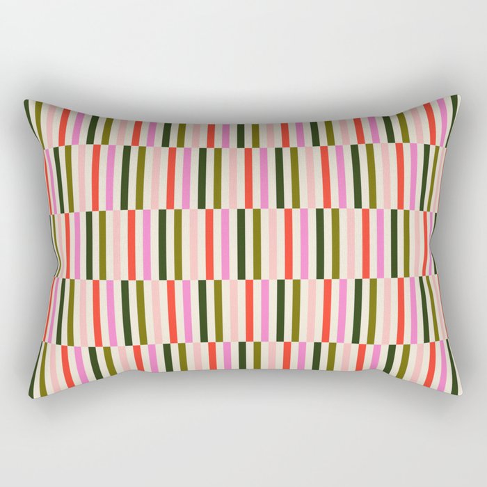 Holly Jolly Stripes Rectangular Pillow Gallery Image 1