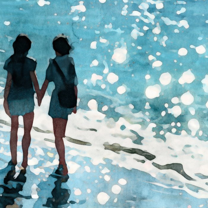 Friends on the Beach Sparkling Watercolor Coffee Mug Gallery Image 2