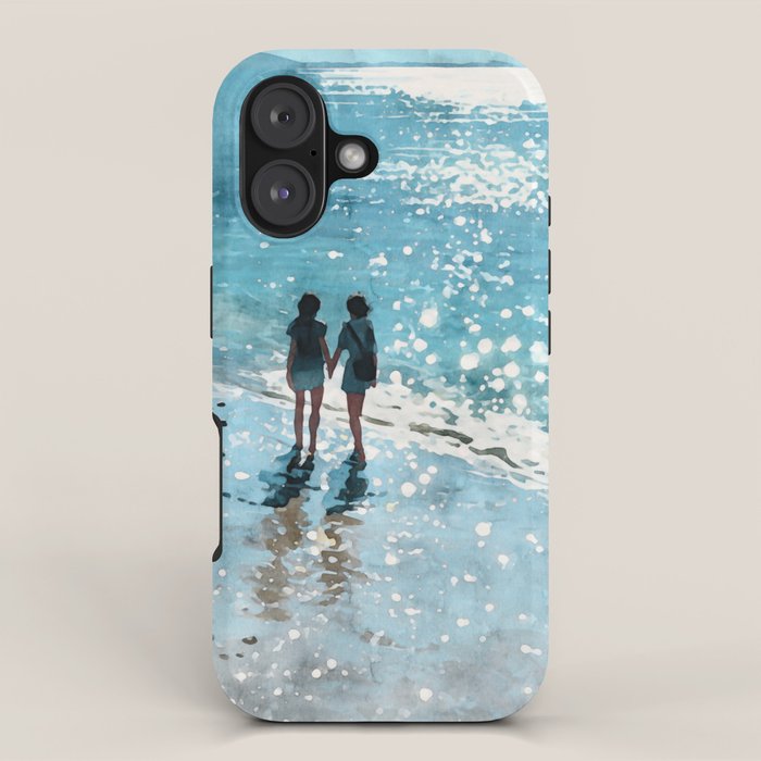 Friends on the Beach Sparkling Watercolor iPhone Case Gallery Image 1