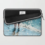 Friends on the Beach Sparkling Watercolor Laptop Sleeve Gallery Image 2
