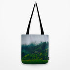 Moist Rainy Forest Pine Trees  Green Hills Tote Bag Gallery Image 2