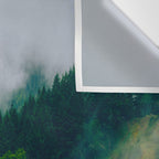Moist Rainy Forest Pine Trees  Green Hills Wall Tapestry Gallery Image 3