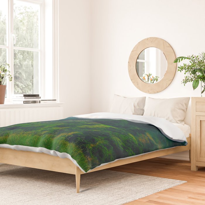 Moist Rainy Forest Pine Trees  Green Hills Duvet Cover Gallery Image 2