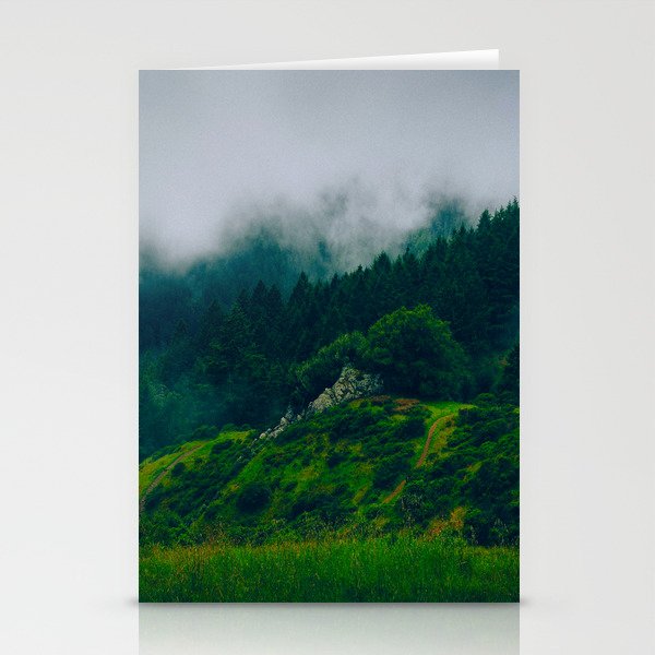 Moist Rainy Forest Pine Trees  Green Hills Stationery Card Gallery Image 2