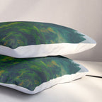 Moist Rainy Forest Pine Trees  Green Hills Pillow Sham Gallery Image 3