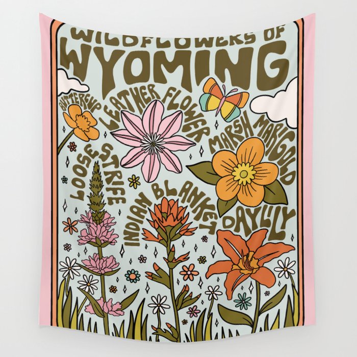 Wyoming Wildflowers Wall Tapestry Gallery Image 4