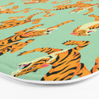Mint Green Roaring Tiger Pattern Bath Mat Gallery Image 3