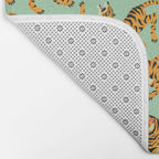 Mint Green Roaring Tiger Pattern Bath Mat Gallery Image 2