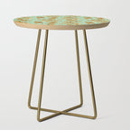 Mint Green Roaring Tiger Pattern Side Table Gallery Image 1