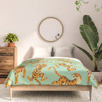 Mint Green Roaring Tiger Pattern Comforter Gallery Image 3