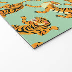 Mint Green Roaring Tiger Pattern Welcome Mat Gallery Image 2