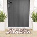 Mid Century Modern Piquet Abstract Multi Geometric Pattern in Mocha and White Welcome Mat Gallery Image 3