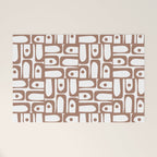 Mid Century Modern Piquet Abstract Multi Geometric Pattern in Mocha and White Welcome Mat Gallery Image 1