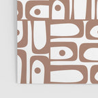 Mid Century Modern Piquet Abstract Multi Geometric Pattern in Mocha and White Poster Gallery Image 3