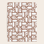 Mid Century Modern Piquet Abstract Multi Geometric Pattern in Mocha and White Poster Gallery Image 4