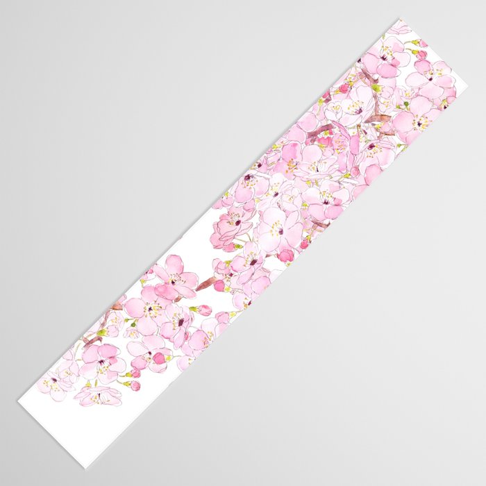 cherry blossom ink and watercolor 1 Table Runner Gallery Image 3