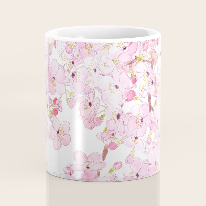 cherry blossom ink and watercolor 1 Coffee Mug Gallery Image 4