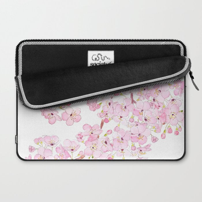 cherry blossom ink and watercolor 1 Laptop Sleeve Gallery Image 2