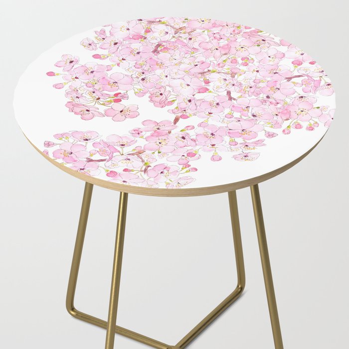 cherry blossom ink and watercolor 1 Side Table Gallery Image 2