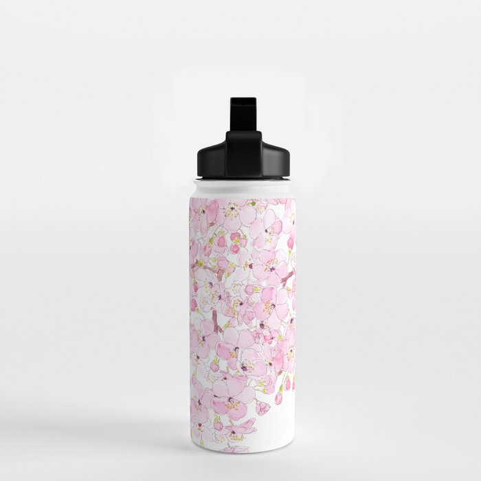 cherry blossom ink and watercolor 1 Water Bottle Gallery Image 2