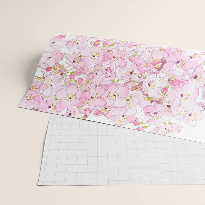 cherry blossom ink and watercolor 1 Wrapping Paper Gallery Image 2