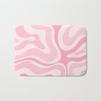 Modern Retro Liquid Swirl Abstract in Pretty Pastel Pink Bath Mat Gallery Image 1