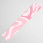 Modern Retro Liquid Swirl Abstract in Pretty Pastel Pink Table Runner Gallery Image 3