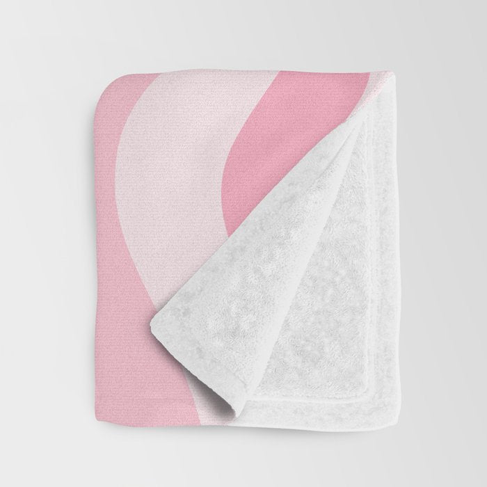 Modern Retro Liquid Swirl Abstract in Pretty Pastel Pink Throw Blanket Gallery Image 3