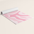 Modern Retro Liquid Swirl Abstract in Pretty Pastel Pink Yoga Mat Gallery Image 2
