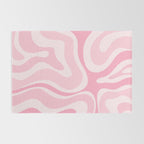Modern Retro Liquid Swirl Abstract in Pretty Pastel Pink Rug Gallery Image 2