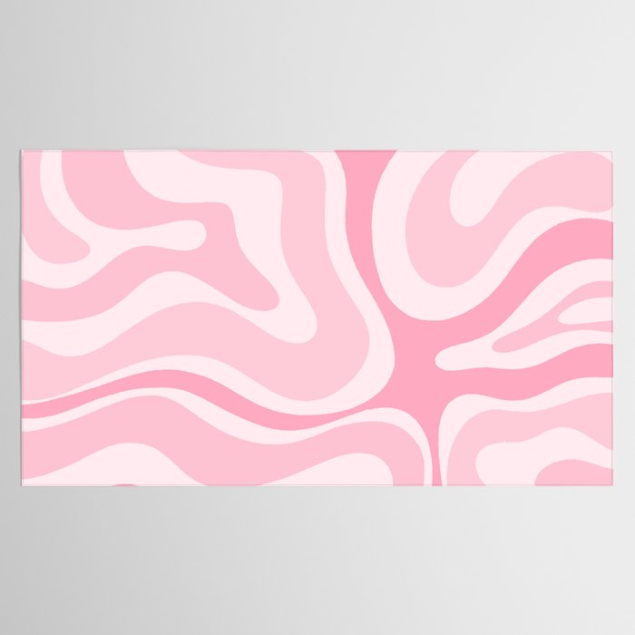 Modern Retro Liquid Swirl Abstract in Pretty Pastel Pink Tablecloth Gallery Image 2