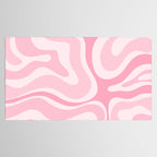 Modern Retro Liquid Swirl Abstract in Pretty Pastel Pink Tablecloth Gallery Image 2
