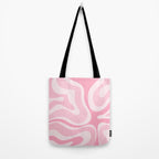 Modern Retro Liquid Swirl Abstract in Pretty Pastel Pink Tote Bag Gallery Image 2