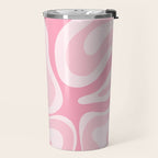 Modern Retro Liquid Swirl Abstract in Pretty Pastel Pink Travel Mug Gallery Image 2