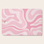 Modern Retro Liquid Swirl Abstract in Pretty Pastel Pink Cutting Board Gallery Image 1