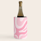 Modern Retro Liquid Swirl Abstract in Pretty Pastel Pink Wine Chiller Gallery Image 3