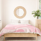 Modern Retro Liquid Swirl Abstract in Pretty Pastel Pink Duvet Cover Gallery Image 3
