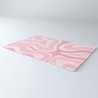 Modern Retro Liquid Swirl Abstract in Pretty Pastel Pink Rug Gallery Image 3