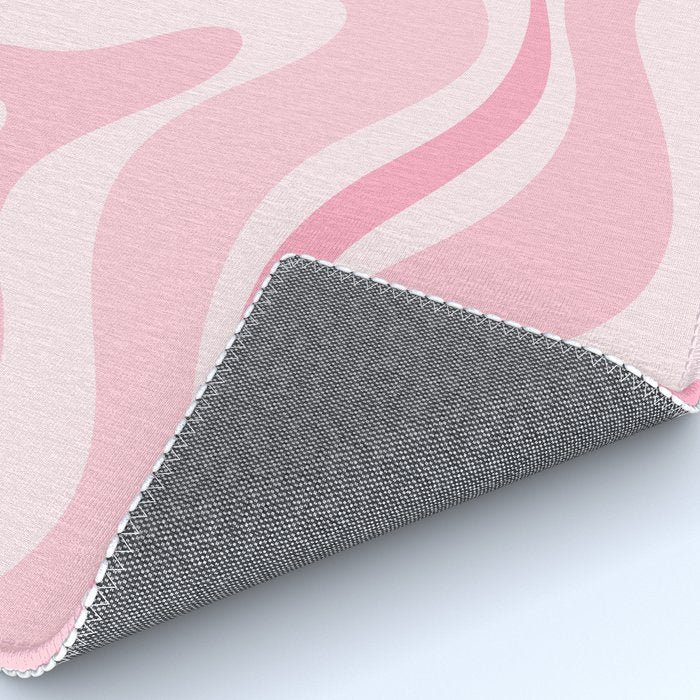 Modern Retro Liquid Swirl Abstract in Pretty Pastel Pink Rug Gallery Image 4