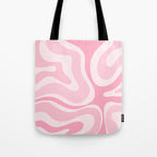 Modern Retro Liquid Swirl Abstract in Pretty Pastel Pink Tote Bag Gallery Image 1