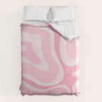 Modern Retro Liquid Swirl Abstract in Pretty Pastel Pink Duvet Cover Gallery Image 6