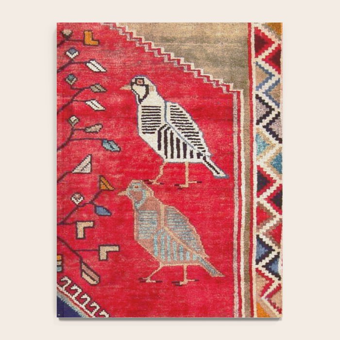 Persian Floral Rug With Several Birds Probably Quail Notebook Gallery Image 4