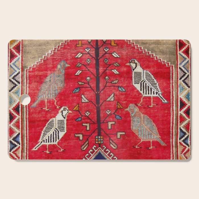 Persian Floral Rug With Several Birds Probably Quail Cutting Board Gallery Image 1